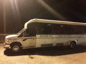 Good Time Tours party bus rental at night